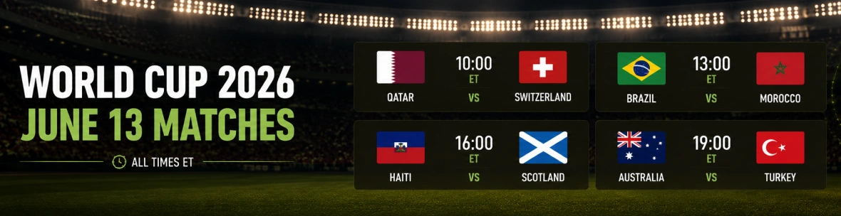 June 13 2026 World Cup.